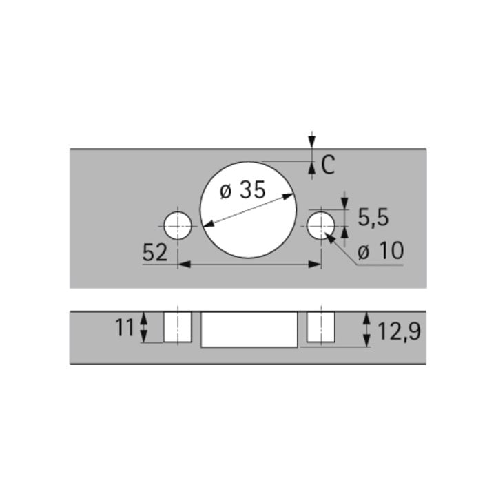 Hettich Sensys Dicktürscharnier, Türdicke bis 32 mm, mit integrierter Dämpfung Sensys 8631i, vernickelt, vorliegend, Öffnungswinkel 95 Grad, Bohrbild TH 52 x 5,5 mm, Schnellmontage Flash, Durchmesser  10 x 11