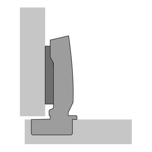 Hettich Sensys Dicktürscharnier, Türdicke bis 32 mm, mit integrierter Dämpfung Sensys 8631i, vernickelt, vorliegend, Öffnungswinkel 95 Grad, Bohrbild TH 52 x 5,5 mm, zum Anschrauben