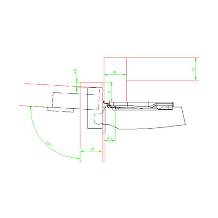 Hettich Sensys Dicktürscharnier, Türdicke bis 32 mm, mit integrierter Dämpfung Sensys 8631i, vernickelt, vorliegend, Öffnungswinkel 95 Grad, Bohrbild TH 52 x 5,5 mm, zum Anschrauben