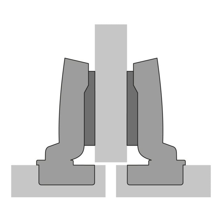 Hettich Sensys Scharnier ohne integrierte Dämpfung Sensys 8645, vernickelt, halb vorliegend, Öffnungswinkel 110 Grad, Bohrbild TH 52 x 5,5 mm, zum Anschrauben