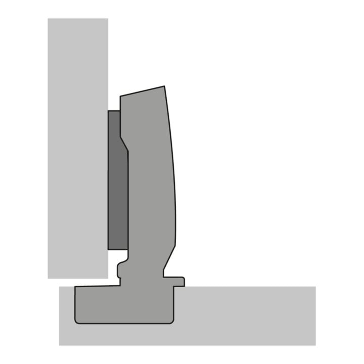 Hettich Sensys Scharnier ohne integrierte Dämpfung Sensys 8645, vernickelt, vorliegend, Öffnungswinkel 110 Grad, Bohrbild TH 52 x 5,5 mm, TS 48 x 6 mm, Schnellmontage Fix 10 x 6 mm