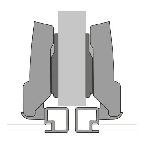 Hettich Sensys Weitwinkelscharnier, mit Null-Einsprung, mit integrierter Dämpfung Sensys 8657i, vernickelt, halb vorliegend, Öffnungswinkel 165 Grad, Bohrbild TH 52 x 5,5 mm, TS 48 x 6 mm, Schnellmontage Fix 10