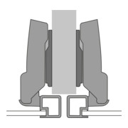 Hettich Sensys Weitwinkelscharnier, mit Null-Einsprung, mit integrierter Dämpfung Sensys 8657i, vernickelt, halb vorliegend, Öffnungswinkel 165 Grad, Bohrbild TH 52 x 5,5 mm, zum Anschrauben-4
