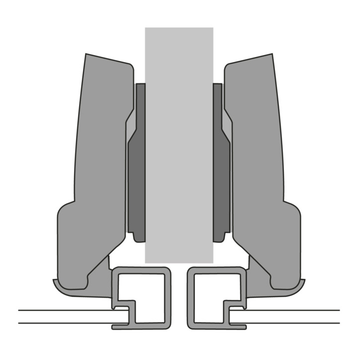 Hettich Sensys Weitwinkelscharnier, mit Null-Einsprung, mit integrierter Dämpfung Sensys 8657i, vernickelt, halb vorliegend, Öffnungswinkel 165 Grad, Bohrbild TH 52 x 5,5 mm, zum Anschrauben