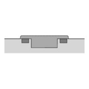 Hettich Sensys Winkelscharnier W90 mit integrierter Dämpfung Sensys 8639i, vernickelt, einliegend, Basis 4, Öffnungswinkel 95 Grad, Bohrbild TH 52 x 5,5 mm, TS 48 x 6 mm, Schnellmontage Fix, Durchmesser  10 x 6-5