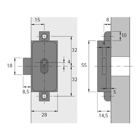 Hettich Serrure à tige rotative pour meubles 72213, D15 métal nickelé