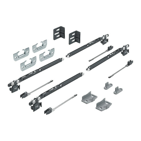 Hettich Set de ferrures pour porte coulissante SysLine S, 9208511 2 pces, pour portes affleurantes
