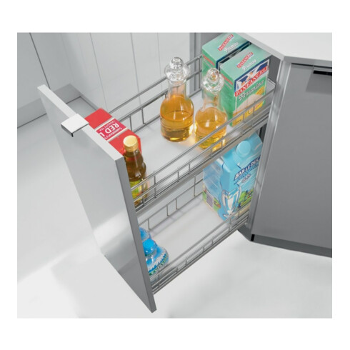 Hettich Set de tiroir frontal Cargo IQ plus 200 9065857, corps 200 mm argent