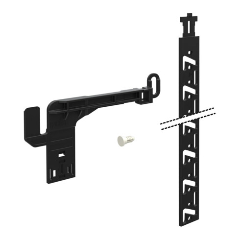 Hettich Set de verrouillage tiroir bureau Systema Top 2000 9080099, appliqué, droit KF noir