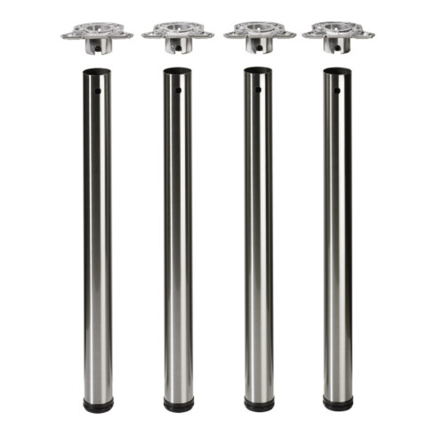 Hettich Set Efua, ø 60 mm x 710 mm - 740 mm Edelstahl Optik