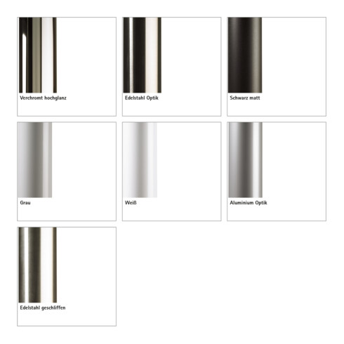 Hettich Set Efua, ø 80 mm x 710 mm - 740 mm Edelstahl Optik