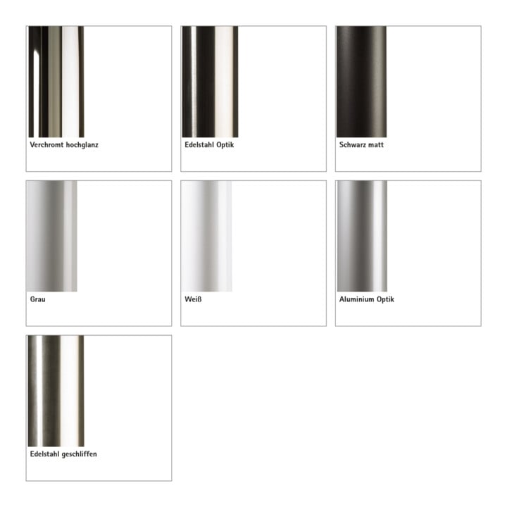 Hettich Set Efua, ø 60 mm x 710 mm - 740 mm Edelstahl Optik
