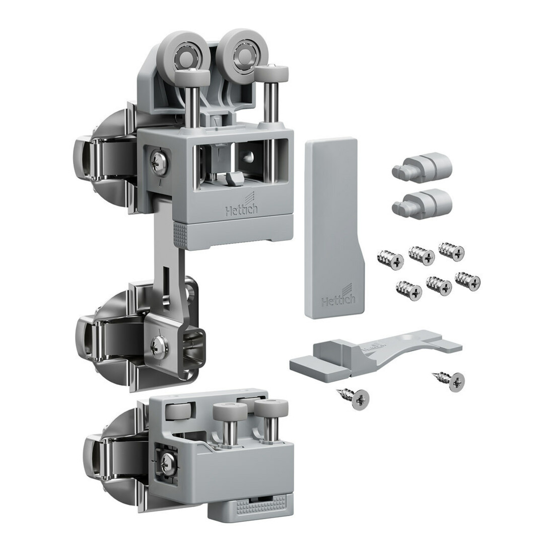 Hettich Set WLL PC, lourd, avec SA, gauche, gris