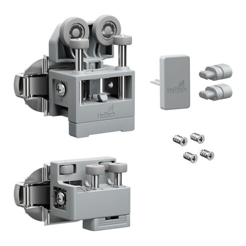 Hettich Set WLL PC, mittel, o. SA , links, grau