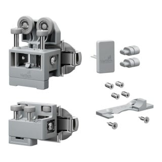 Hettich Set WLL PC, moyen, avec SA, droit, gris