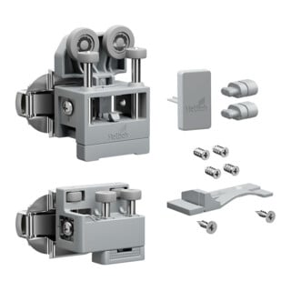 Hettich Set WLL PC, moyen, avec SA, gauche, gris