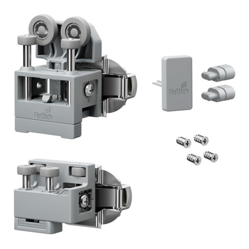 Hettich Set WLL PC, moyen, sans SA, droit, gris