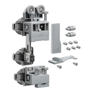 Hettich Set WLL PC, schwer, m. SA , links, grau