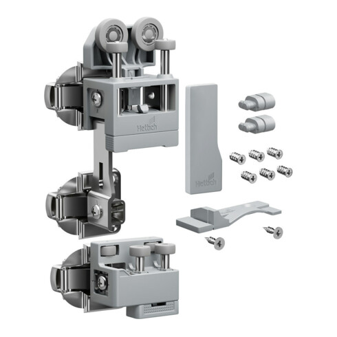Hettich Set WLL PC, schwer, m. SA , links, grau