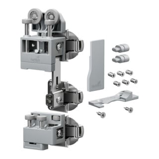 Hettich Set WLL PC, schwer, m. SA , rechts, grau