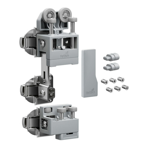 Hettich Set WLL PC, schwer, o. SA , links, grau