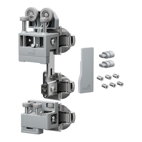 Hettich Set WLL PC, schwer, o. SA , rechts, grau