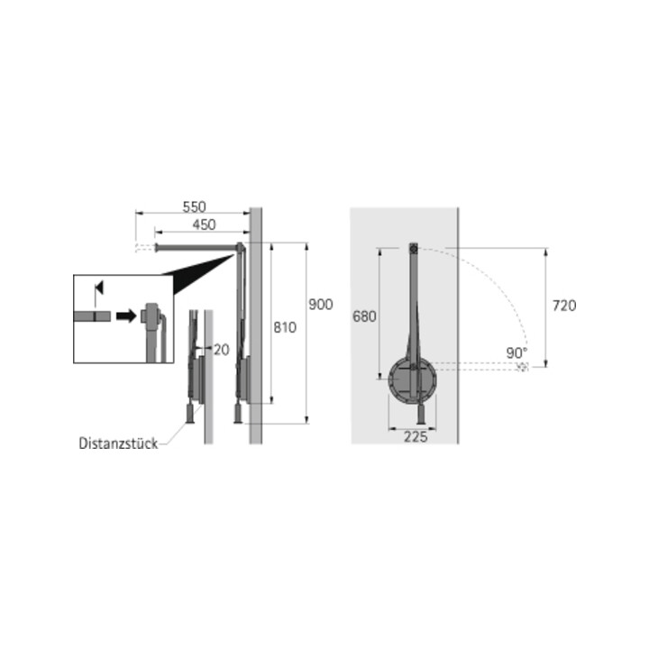 Hettich Single Lift 12, links