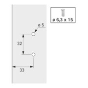 Hettich Spezialscharnier ET 582 K.0,0mm z.Aufschr.-5