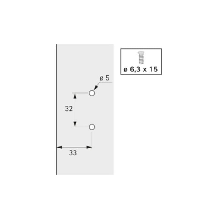 Hettich Spezialscharnier ET 582 K.0,0mm z.Aufschr.