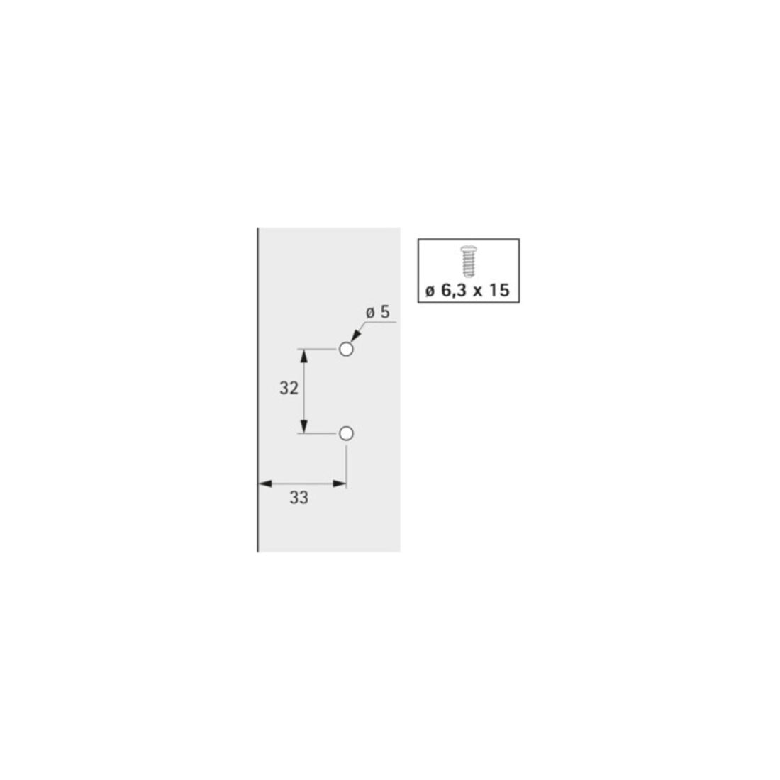 Hettich Spezialscharnier ET 582 K.0,0mm z.Aufschr.