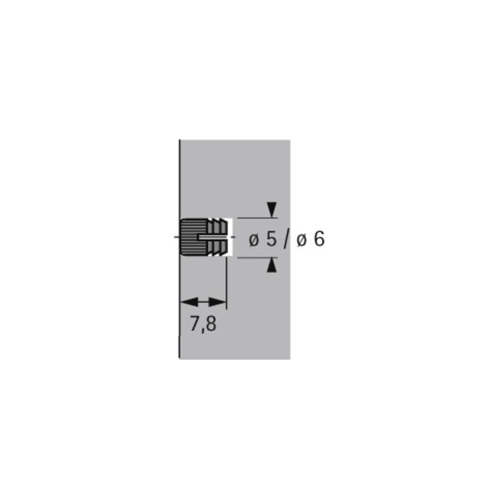 Hettich Spreizmuffe, M4, ø 5 x 7,8 mm