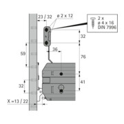 Hettich ST Tiroir-bloc acier pour inclinaison à paliers 9186462 acier aluopt. poudré-3