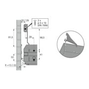 Hettich Stahlschubkasten Blendenstütze f.Hängeregistraturrahmen 75555 Stahl schwarz pulverb.-2