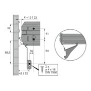 Hettich Stahlschubkasten Blendenstütze f.Hängeregistraturrahmen 75555 Stahl schwarz pulverb.-4