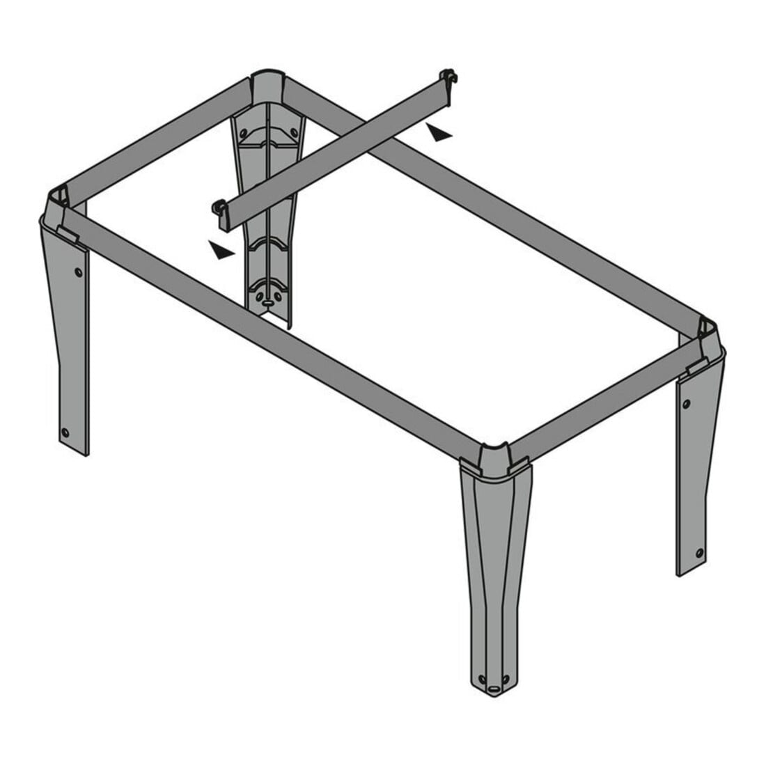 Hettich Stahlschubkasten-Zwischensteg für Hängerahmen Systema Top 2000 48428 aluminiumoptik