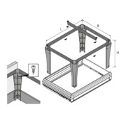 Hettich STAschubk.-Cadre suspendu emboîtable Systema Top 2000 9039921 Acier, noir nickelé-3