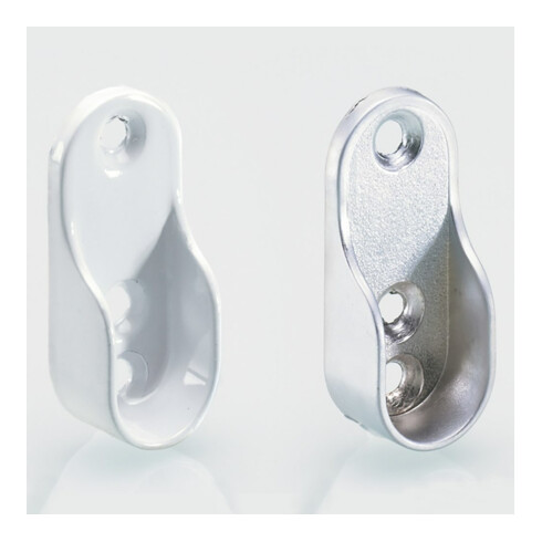 Hettich Support de tringle 9079719 pour barre de penderie 30x15mm aspect aluminium