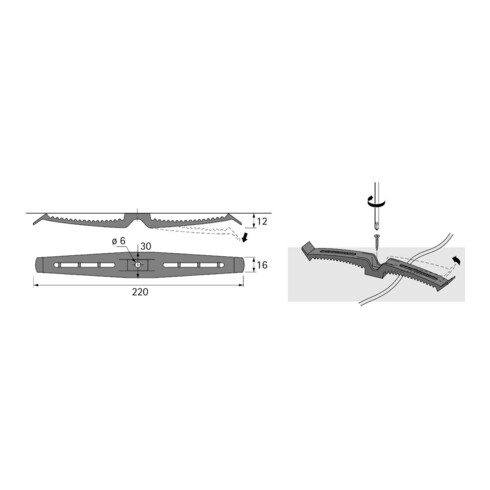Hettich Support double pour câbles de plateau de table, 45969 L 220mm, l 20mm plastique gris