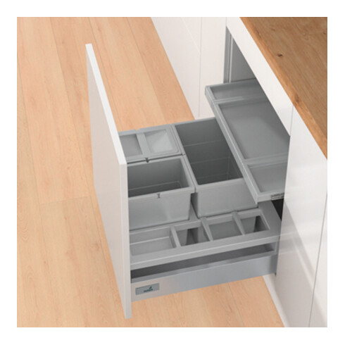 Hettich Système de tri des déchets InsertFlex 600 9207642 KB 600mm plastique gris mat