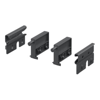Hettich Tablarbodenarretierung, Set, anthrazit, links und rechts