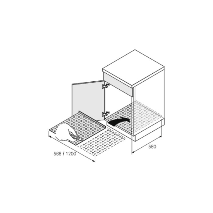 Hettich Tapis de protection étanche découpe 9079862, 1200 x 580 mm Polystyrène