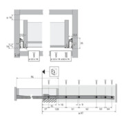 Hettich Teilauszug FR 402 m.Stop Control STA weiß L.350mm 25kg Schubkastenlänge 350mm-2