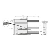 Hettich Tiroir frontal d'armoire Classic 9207578, 90° droite, argent, LP150mm-2