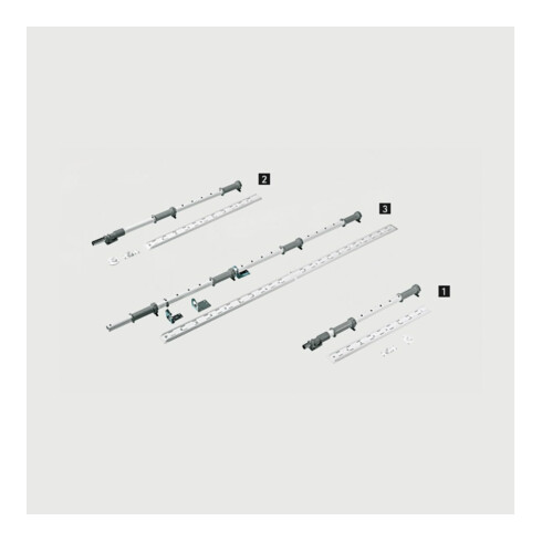 Hettich tiroir pivotant axe tournant angle, LeMans II 9132546 gauche corps 600-750 mm blanc