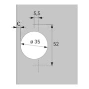Hettich Topfscharnier Perfekt 5737 69603, 95° Stahl silber vernickelt-2