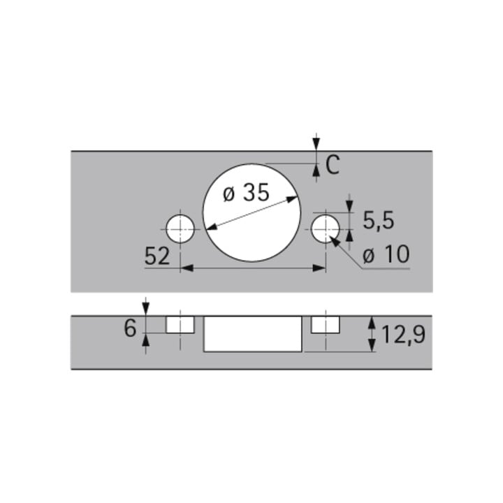 Hettich Topfscharnier Sensys 8639i 9088075, 95° ZDG silber vernickelt
