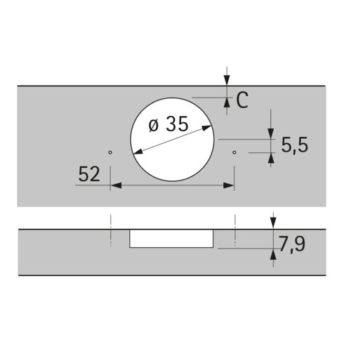 Hettich Topfscharnier Sensys 8676 9094450, 110° Stahl silber vernickelt