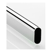 Hettich Tube de placard ovale, 47616 30 x 15 x 5000mm acier chromé brillant