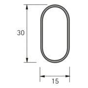 Hettich Tube de placard ovale, 47616 30 x 15 x 5000mm acier chromé brillant-3