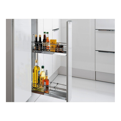 Hettich Unterschrank-Frontauszug Classic 9207578, 90° rechts, silber, KB150mm